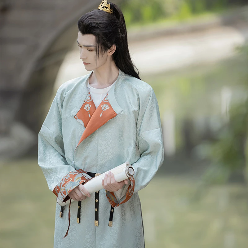 Tang-Dynasty-Round-Collar-Robe-Chivalrous-Hanfu-for-both-Men-and-Women-3 Tang Dynasty Round Collar Robe Chivalrous Hanfu for both Men and Women