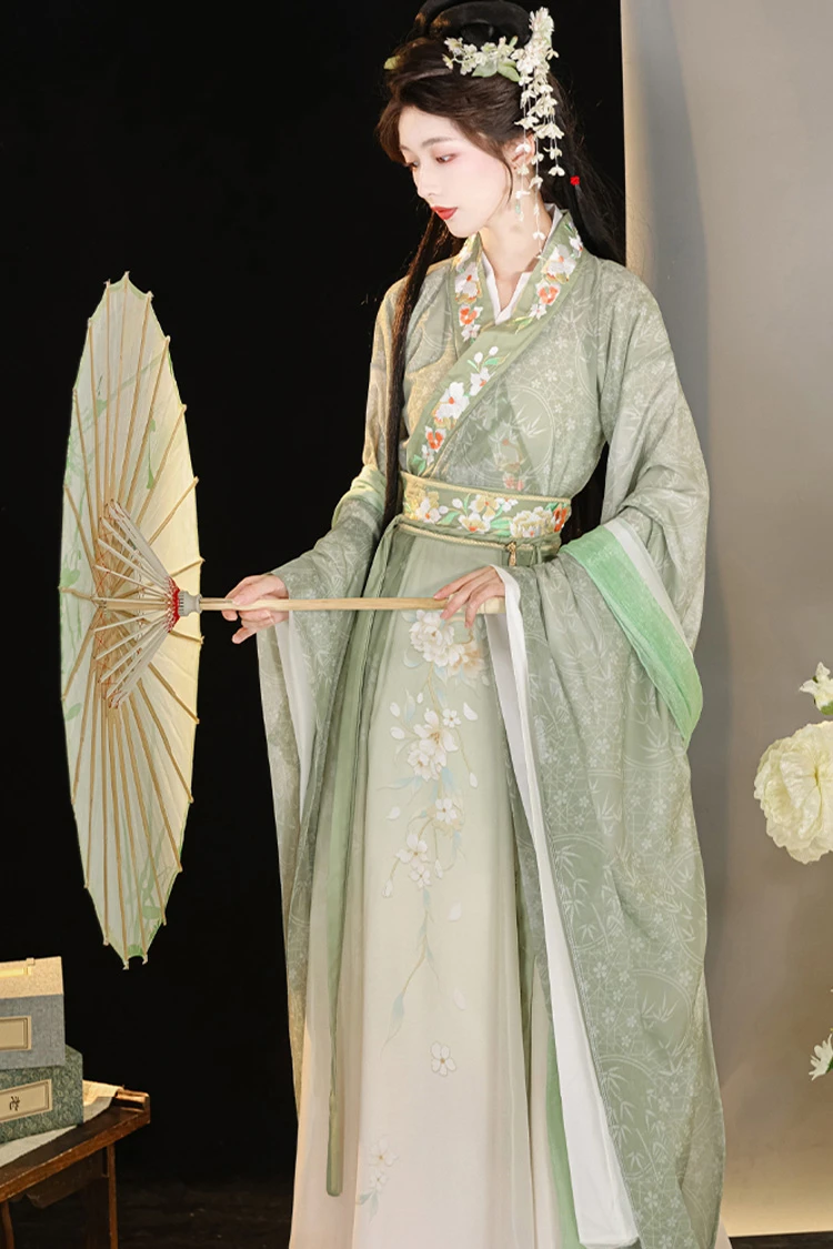 Women Qiyao Hanfu Dress Wei Jin Large Sleeve Fairy Costume