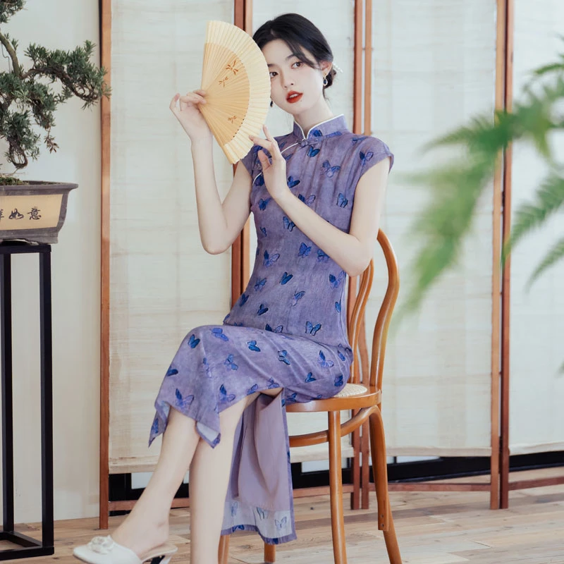 leisure-time-purple-cheongsam-modern-qipao-04 leisure time purple cheongsam modern qipao