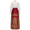 Ming-Dynasty-Hanfu-Wedding-Dress-Gorgeous-Red-Mamian-Dress-Set-4 Ming Dynasty Hanfu Wedding Dress Gorgeous Red Mamian Dress Set