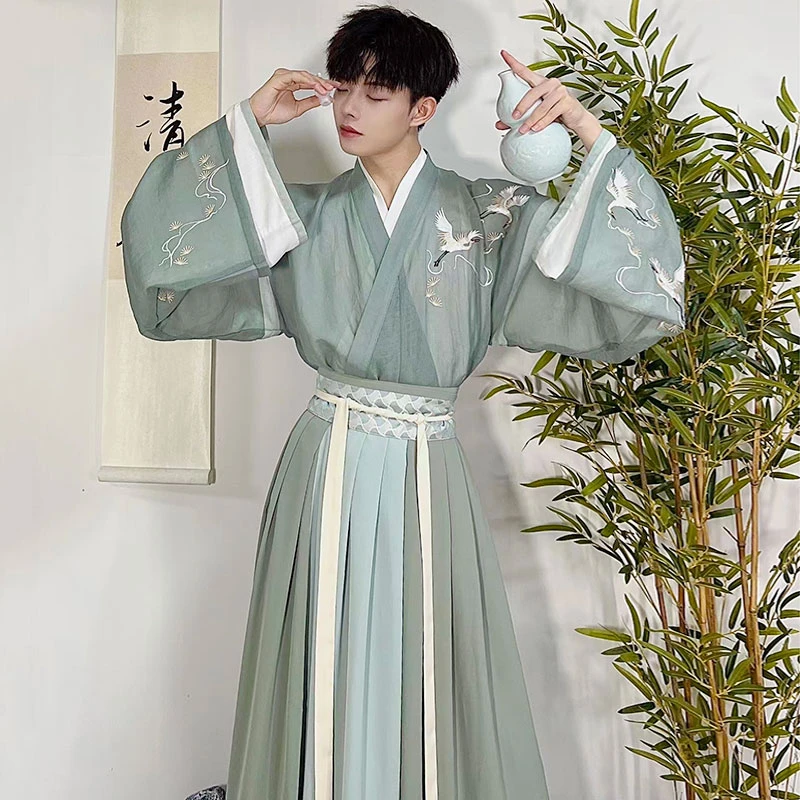pine-crane-green-men-hanfu-01 pine crane green men hanfu