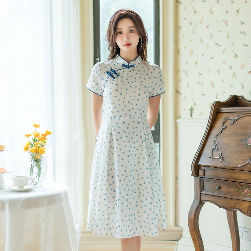 summer-flower-cheongsam-qipao-dress-01 summer flower white cheongsam qipao dress