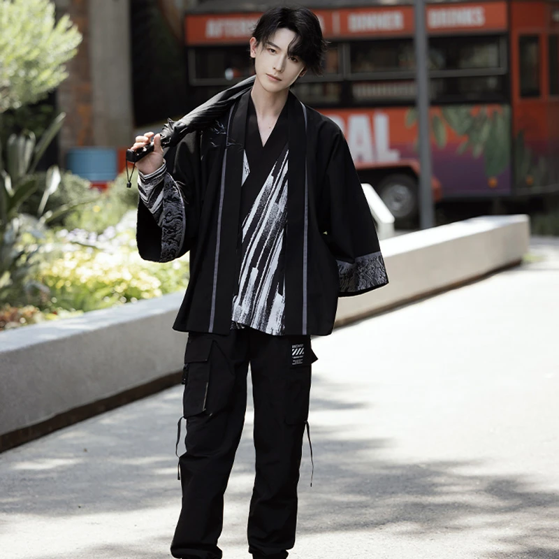 Men-Casual-Hanfu-Autumn-Song-Style-Fashion-Suit-1 Men Casual Hanfu Autumn Song Style Fashion Suit