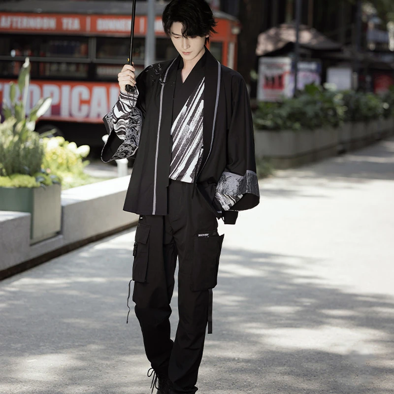 Men-Casual-Hanfu-Autumn-Song-Style-Fashion-Suit-4 Men Casual Hanfu Autumn Song Style Fashion Suit
