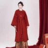 Red-Winter-Coat-Women's-Ming-Dynasty-New-Year-Hanfu-1 Red Winter Coat Women's Ming Dynasty New Year Hanfu