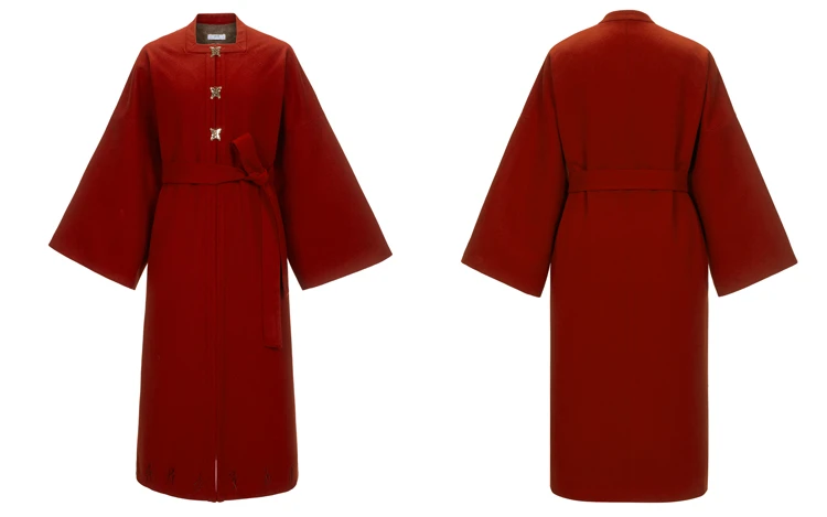 Red Winter Coat Women's Ming Dynasty New Year Hanfu