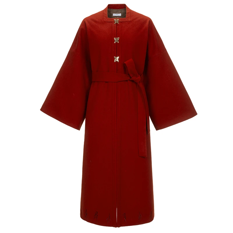 Red-Winter-Coat-Women's-Ming-Dynasty-New-Year-Hanfu-4 Red Winter Coat Women's Ming Dynasty New Year Hanfu