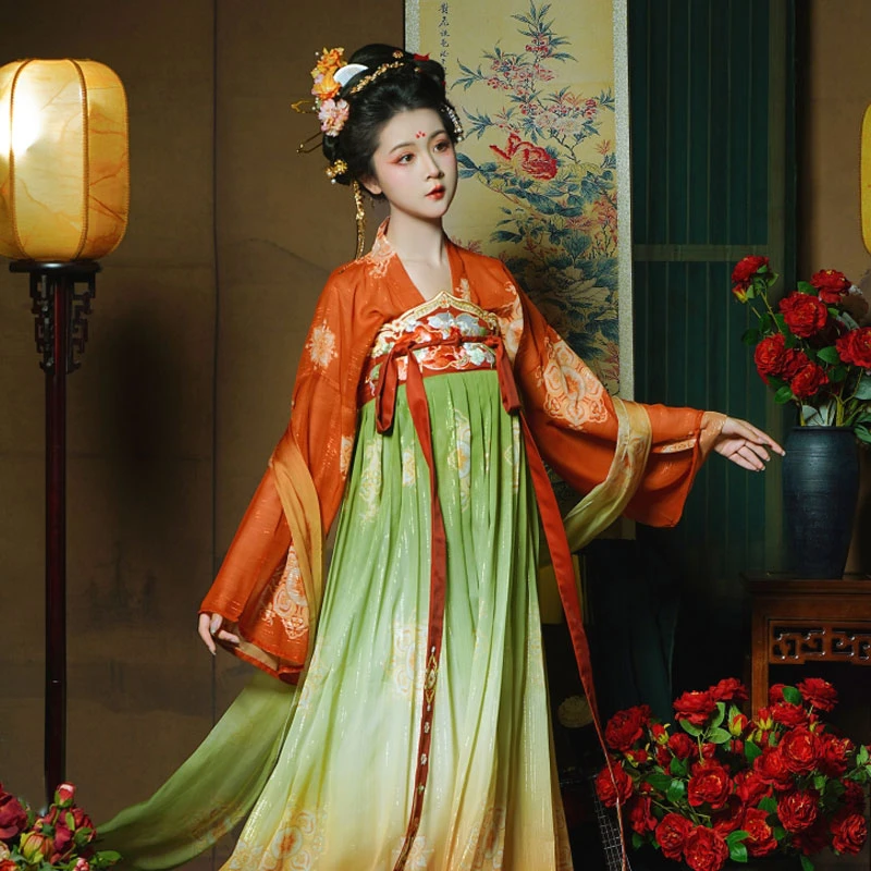 tang-princess-heziqun-hanfu-01 tang princess heziqun hanfu qixiong red green