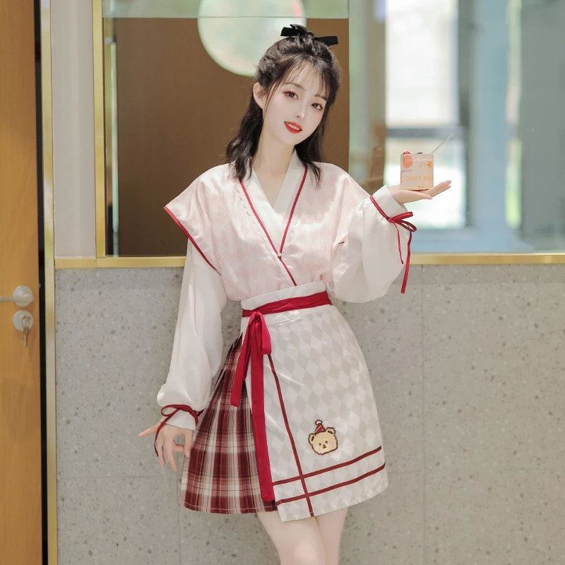 Summer-Fashion-Tang-Dynasty-Hanfu-Women-Daily-Short-Skirt-1 Summer Fashion Tang Dynasty Hanfu Women Daily Short Skirt