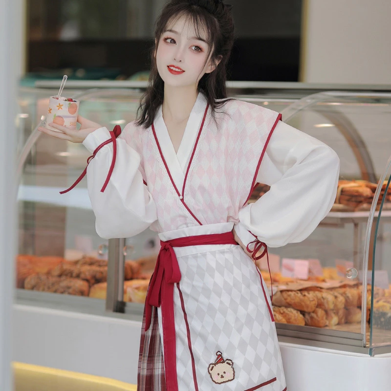 Summer-Fashion-Tang-Dynasty-Hanfu-Women-Daily-Short-Skirt-4 Summer Fashion Tang Dynasty Hanfu Women Daily Short Skirt