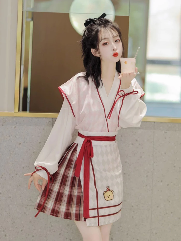 Summer Fashion Tang Dynasty Hanfu Women Daily Short Skirt