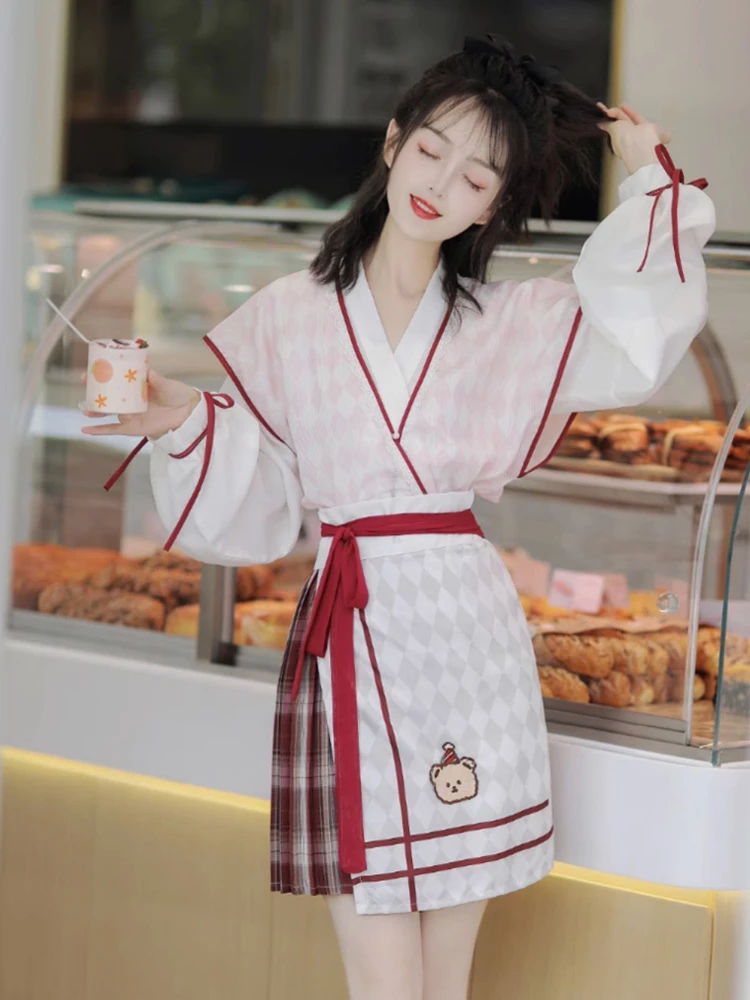 Summer Fashion Tang Dynasty Hanfu Women Daily Short Skirt