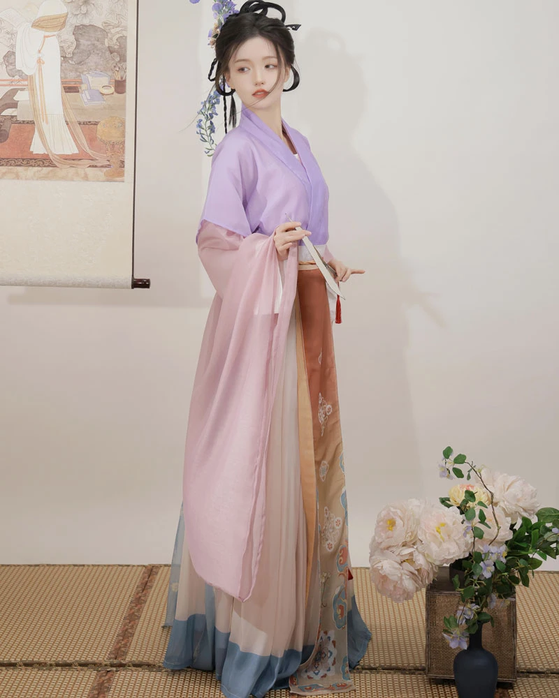 court dancer chiffon hanfu dress