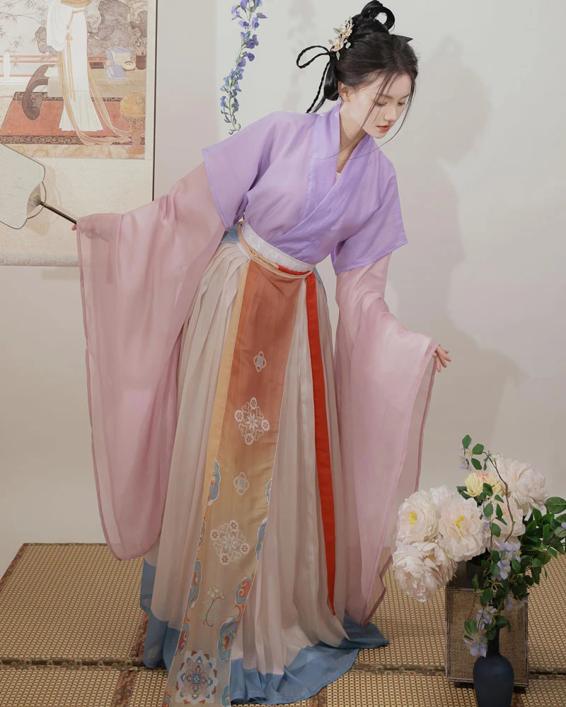 court dancer chiffon hanfu dress