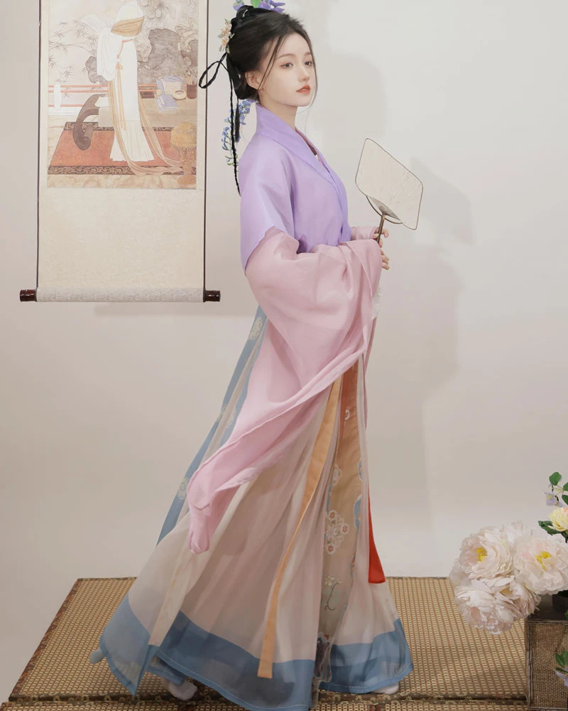 court dancer chiffon hanfu dress