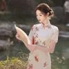 Summer-Qipao-Koi-Lady-Slim-Long-Cheongsam-Daily-Dress-3 Summer Qipao Koi Lady Slim Long Cheongsam Daily Dress