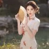 Summer-Qipao-Koi-Lady-Slim-Long-Cheongsam-Daily-Dress-4 Summer Qipao Koi Lady Slim Long Cheongsam Daily Dress