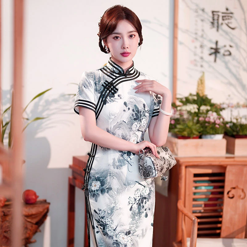 meet-village-white-black-cheongsam-qipao-01 meet village white black cheongsam qipao