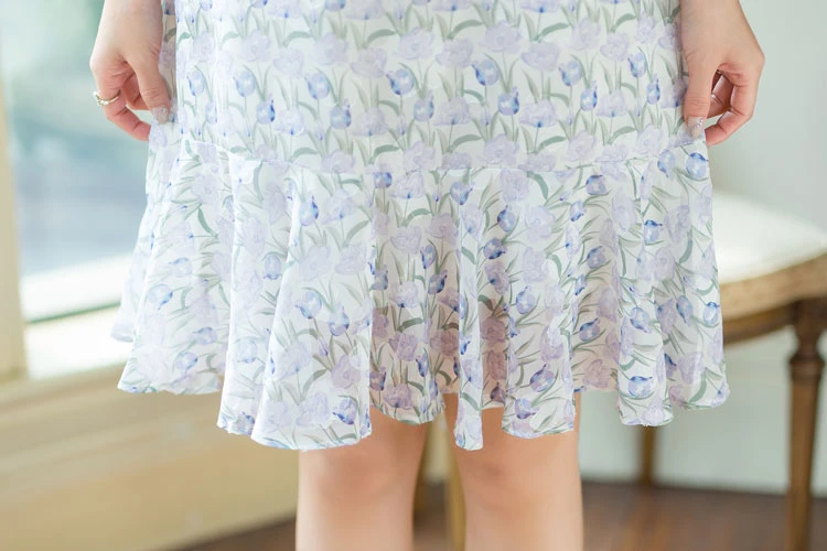 preppy blue modern qipao summer