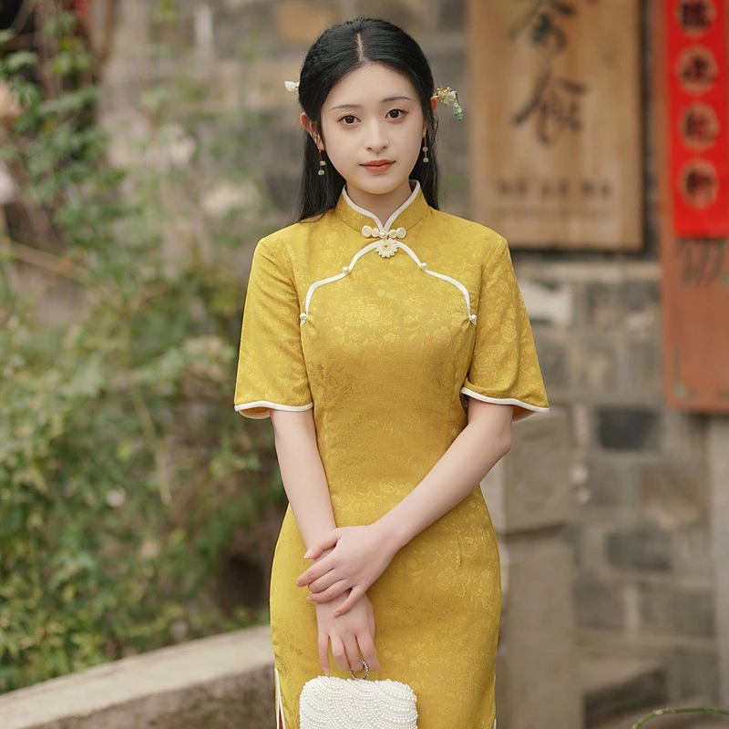 Fashion-Cheongsam-Gentle-Lady-Improved-Chinese-Qipao-1 Fashion Cheongsam Gentle Lady Improved Chinese Qipao