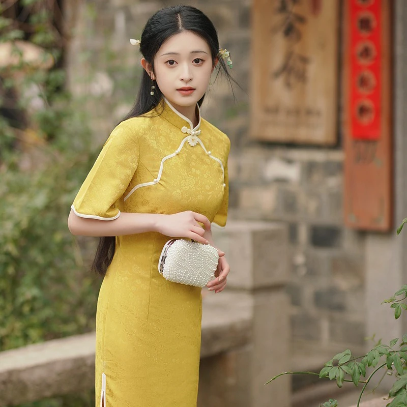 Fashion-Cheongsam-Gentle-Lady-Improved-Chinese-Qipao-3 Fashion Cheongsam Gentle Lady Improved Chinese Qipao