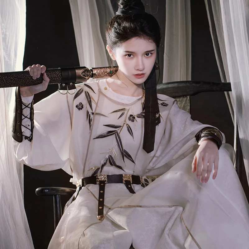 Tang-Dynasty-Round-Neck-Robe-Improved-Fashion-Couple-Hanfu-1 Tang Dynasty Round Neck Robe Improved Fashion Couple's Hanfu
