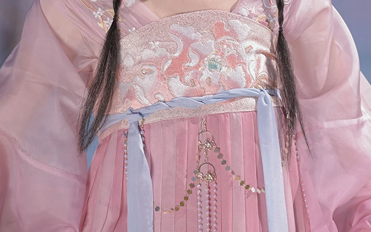 Ladies Qixiong Shanqun North and South Dynasty Hanfu Style Embroidered Large Sleeve Skirt