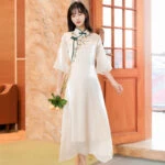 Shining-Sunflower-qipao-cheongsam-03 Shining-Sunflower qipao cheongsam dress
