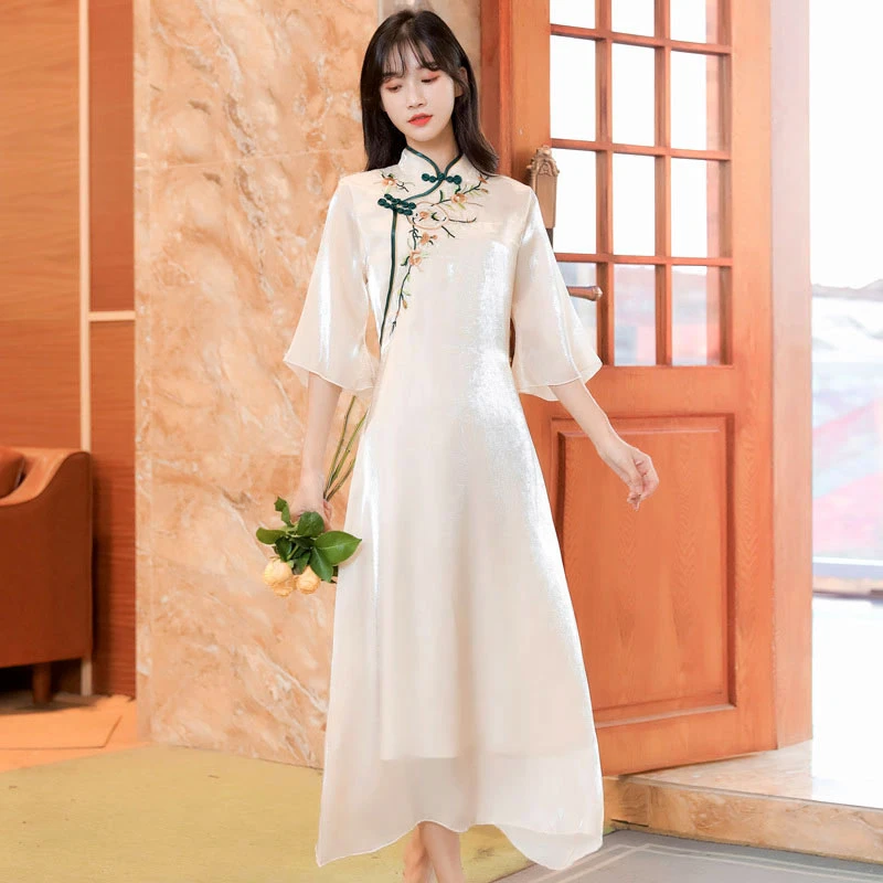 Shining-Sunflower-qipao-cheongsam-03 Shining-Sunflower qipao cheongsam dress