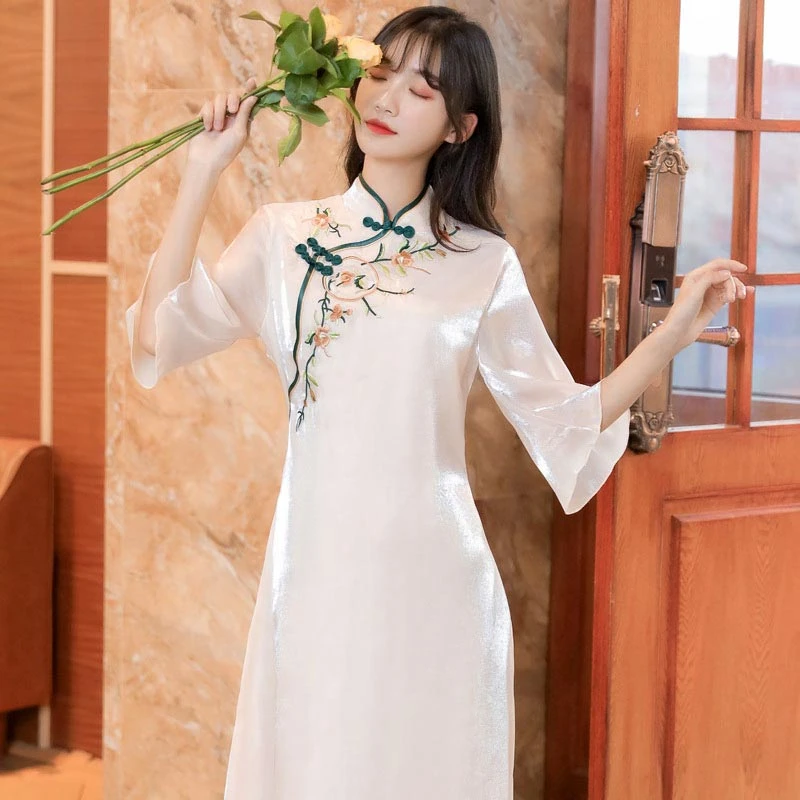 Shining-Sunflower-qipao-cheongsam-04 Shining-Sunflower qipao cheongsam dress