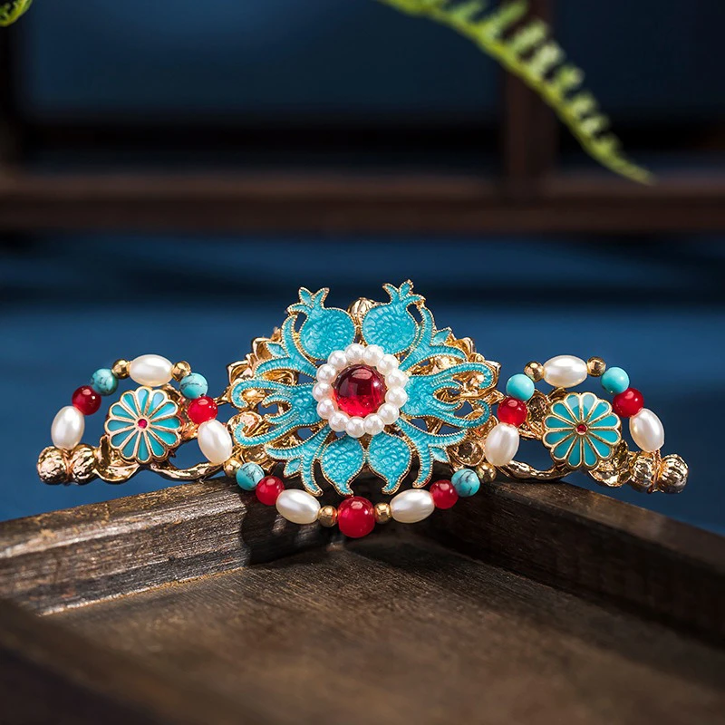 Hanfu-Hairpin-Dunhuang-Style-Hair-Ornament-Ming-Dynasty-Accessories-2 New Fashion Women Modern Hanfu Ink Mamian Skirt for Spring