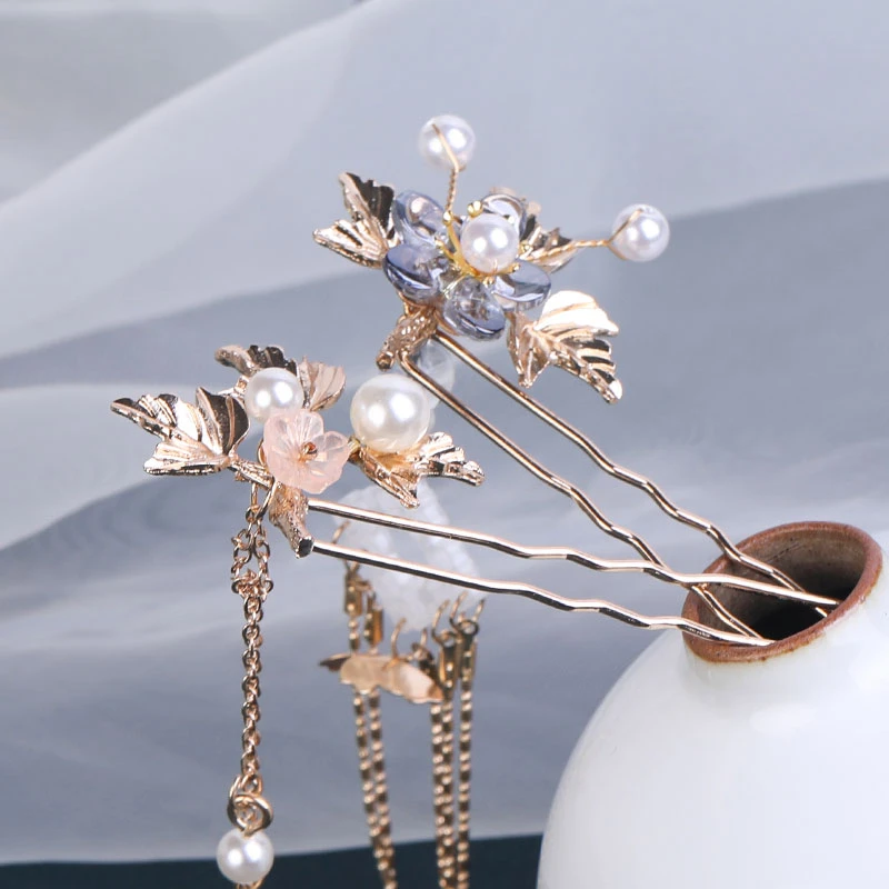 maple leaf hairpin hanfu jewelry