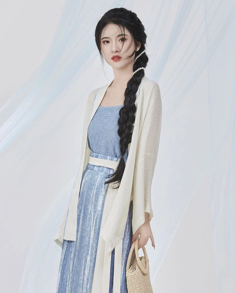 sea breeze casual blue hanfu dress