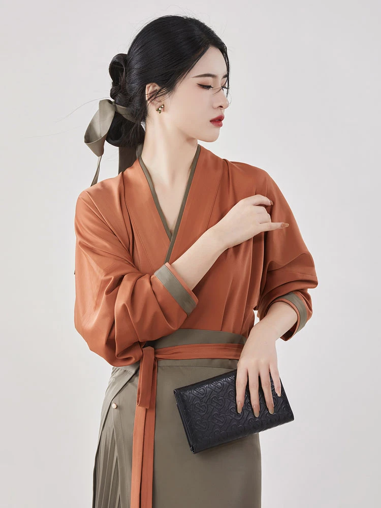 tea aroma fashion orange gray hanfu