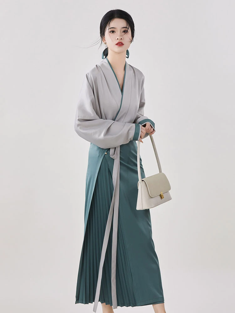 tea aroma fashion orange gray hanfu
