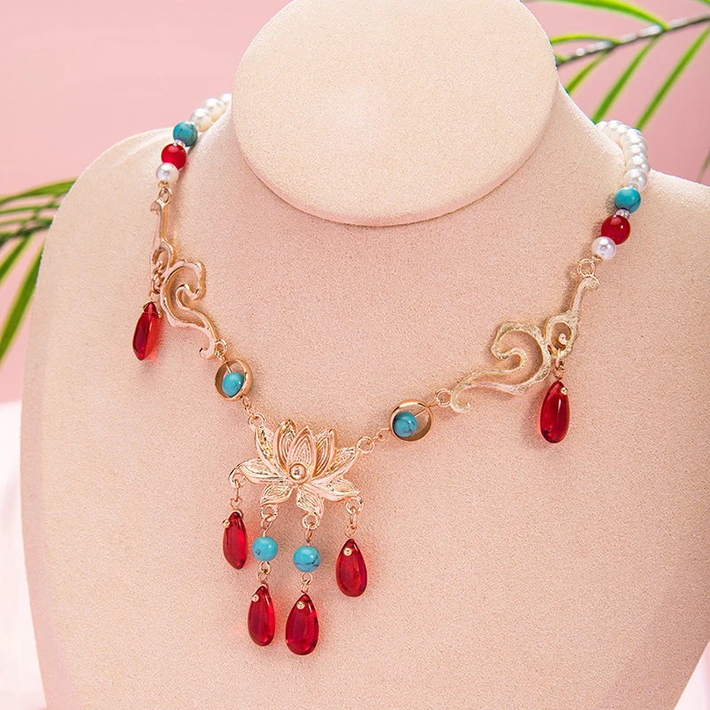 lotus yingluo hanfu necklace jewelry