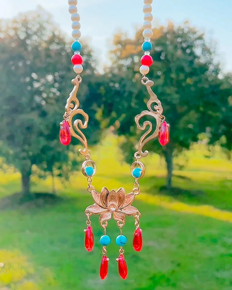 lotus yingluo hanfu necklace jewelry