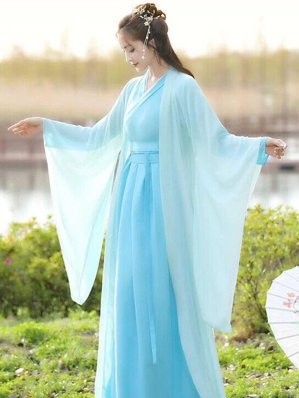 solid color hanfu clothing for casual formal