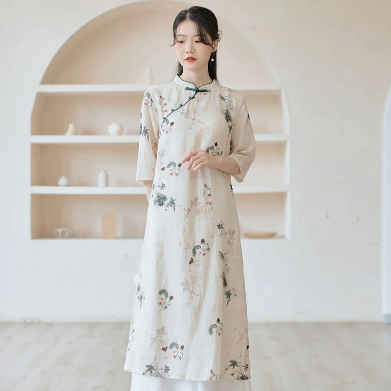 linen-qipao-cheongsam-03 linen qipao cotton cheongsam dress