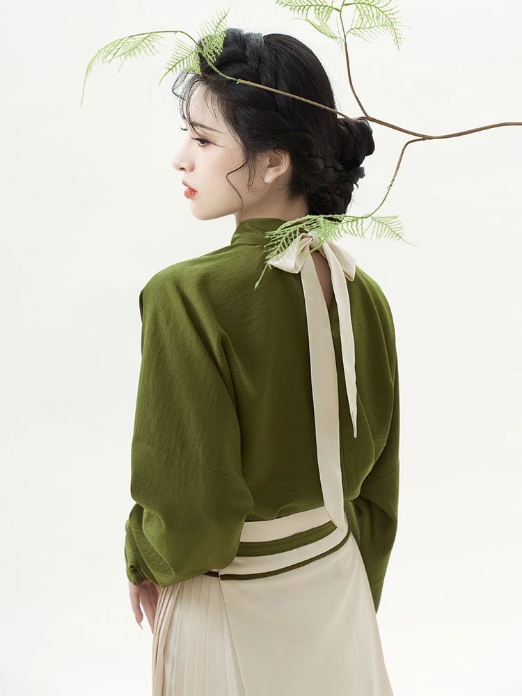matcha mamian green modern hanfu dress