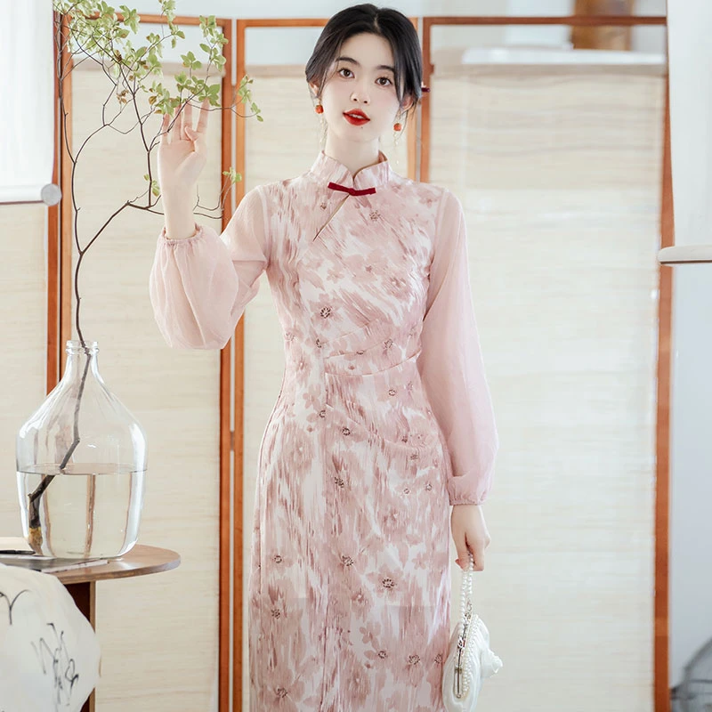 peach-qipao-pink-cheongsam-01 peach qipao pink cheongsam dress