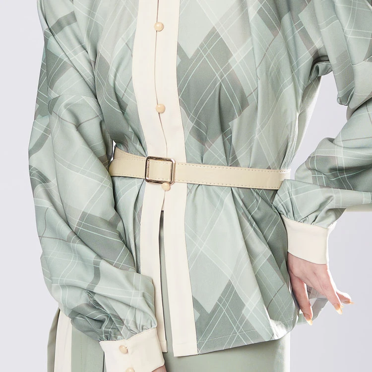 retro plaid green hanfu modern
