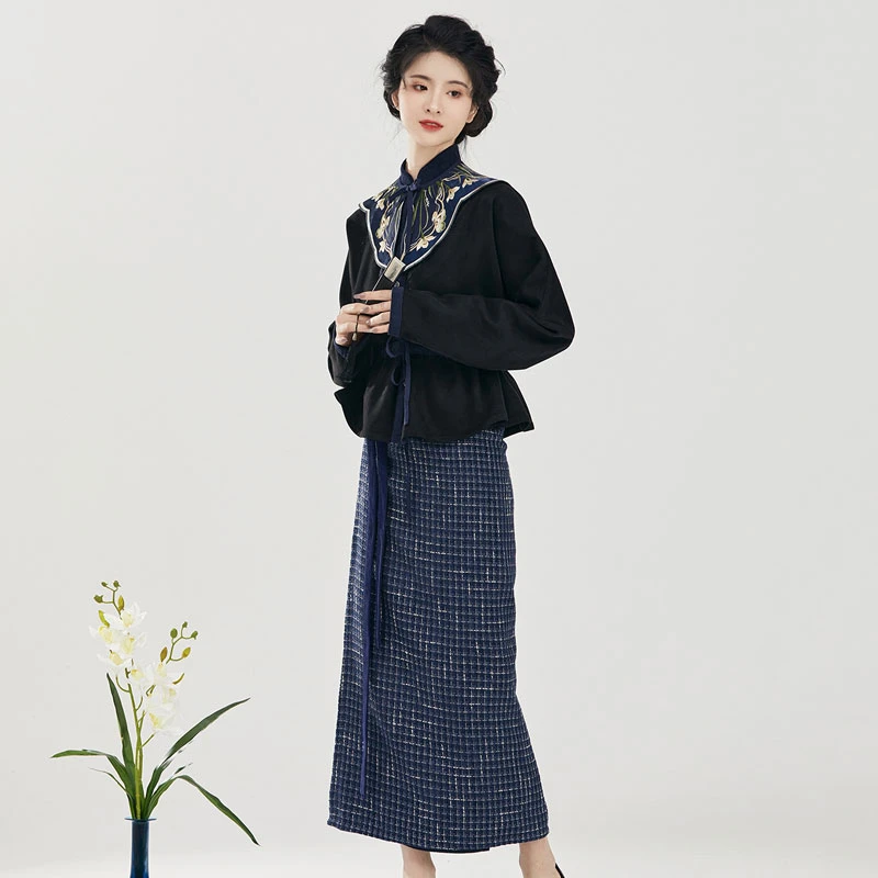 snow-orchid-black-blue-hanfu-01 snow orchid black blue hanfu fashion