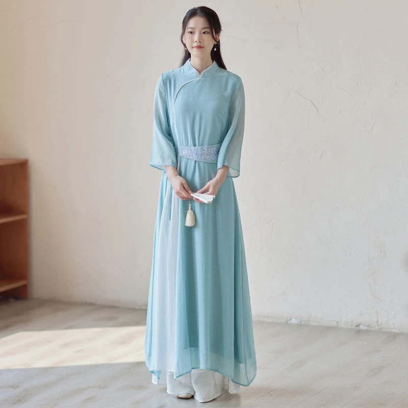 blue-camellia-modern-qipao-dress-02 blue camellia modern qipao dress cheongsam