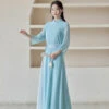 blue-camellia-modern-qipao-dress-03 blue camellia modern qipao dress cheongsam