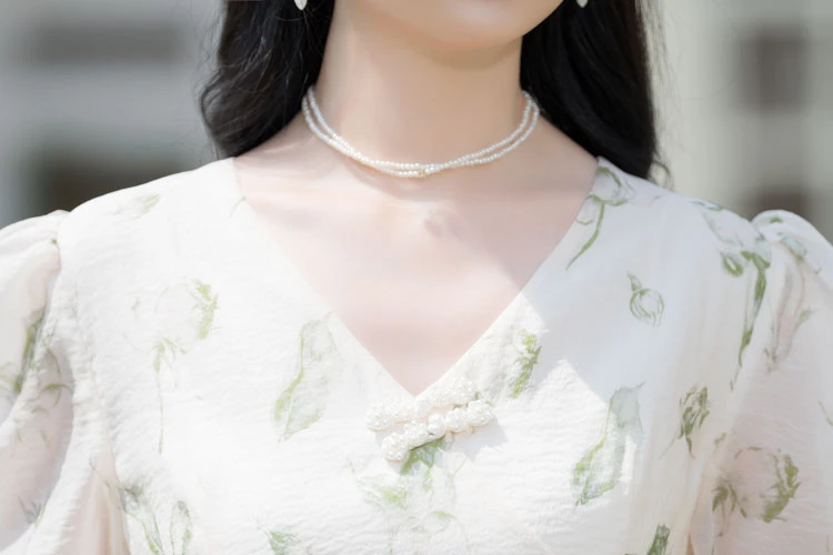 rose qipao short cheongsam summer dress