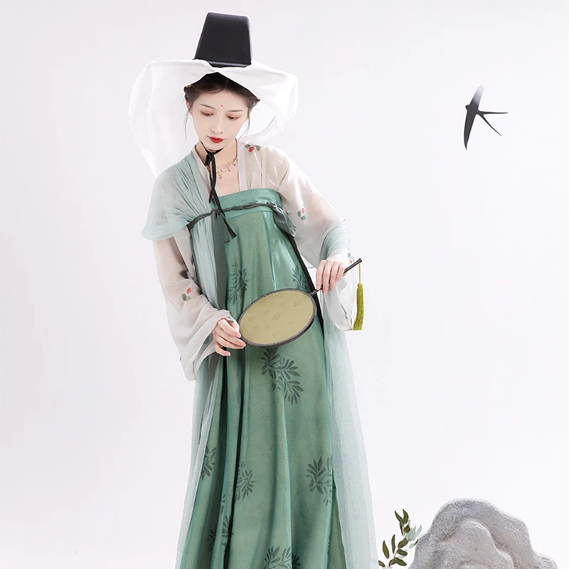Green-Qixiong-Shanqun-Retro-Tang-Dress-for-Spring-Day-3 Green Qixiong Shanqun Retro Tang Dress for Spring Day