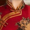 New-Cheongsam-Ladies-Slim-Long-Red-Banquet-Dress-Short-Sleeve-4 New Cheongsam Ladies Slim Long Red Banquet Dress Short Sleeve