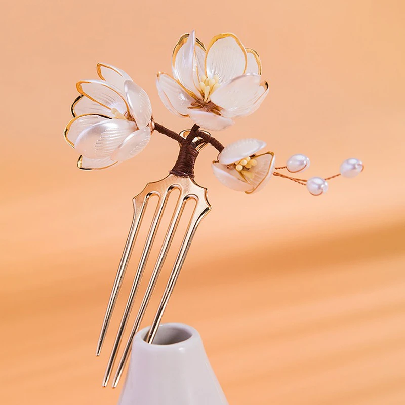 Vintage Hairpin Magnolia Hanfu Hair Accessories for Girl