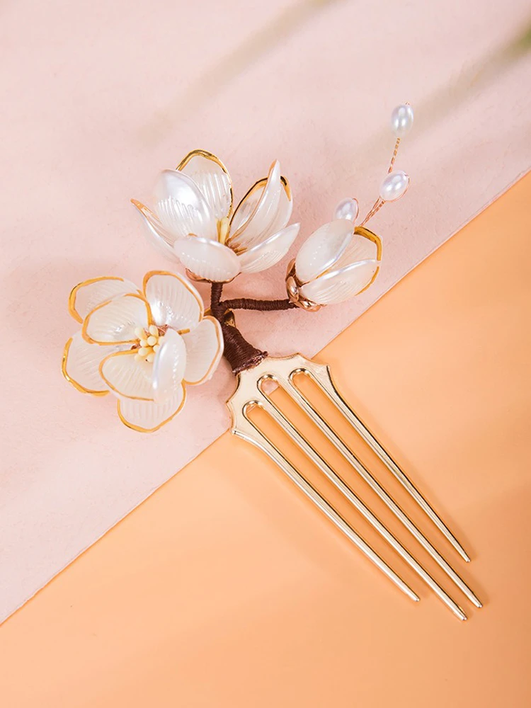 Vintage Hairpin Magnolia Hanfu Hair Accessories for Girl